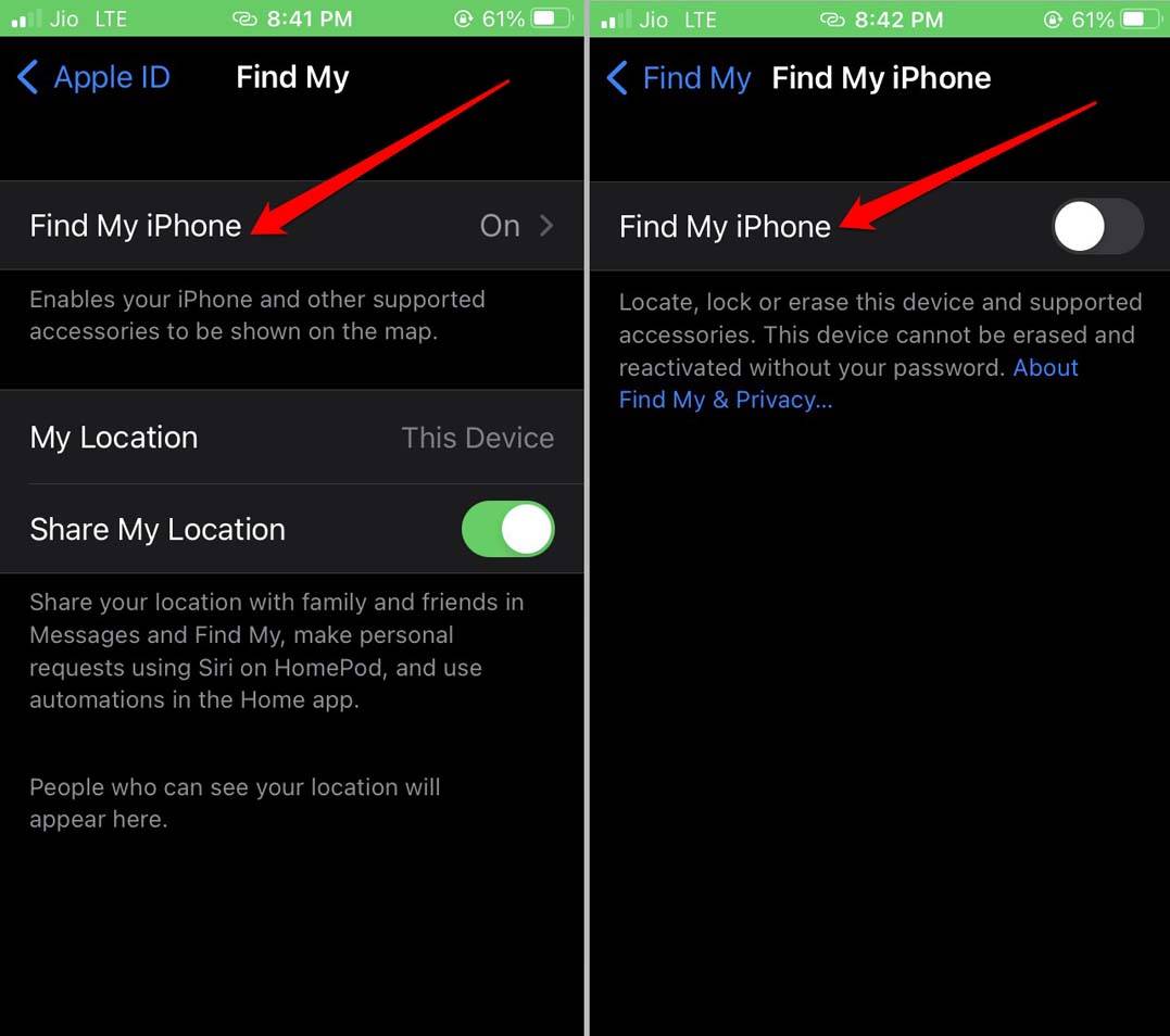 disable-find-my-iphone