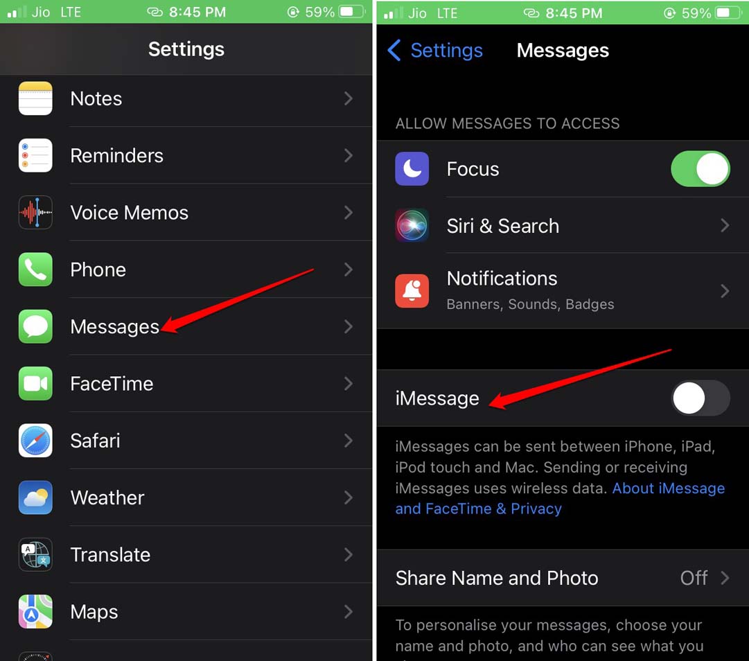 disable-imessage