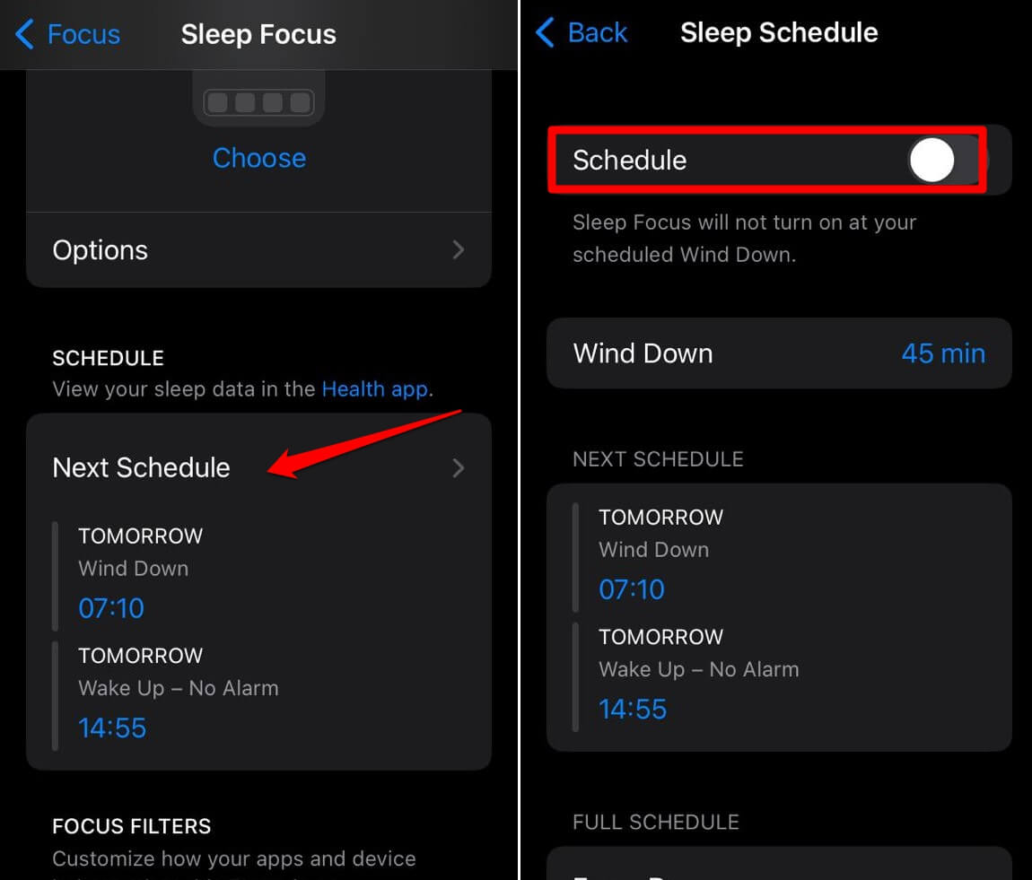 disable-sleep-focus-schedule-to-fix-blurred-iphone-wallpaper