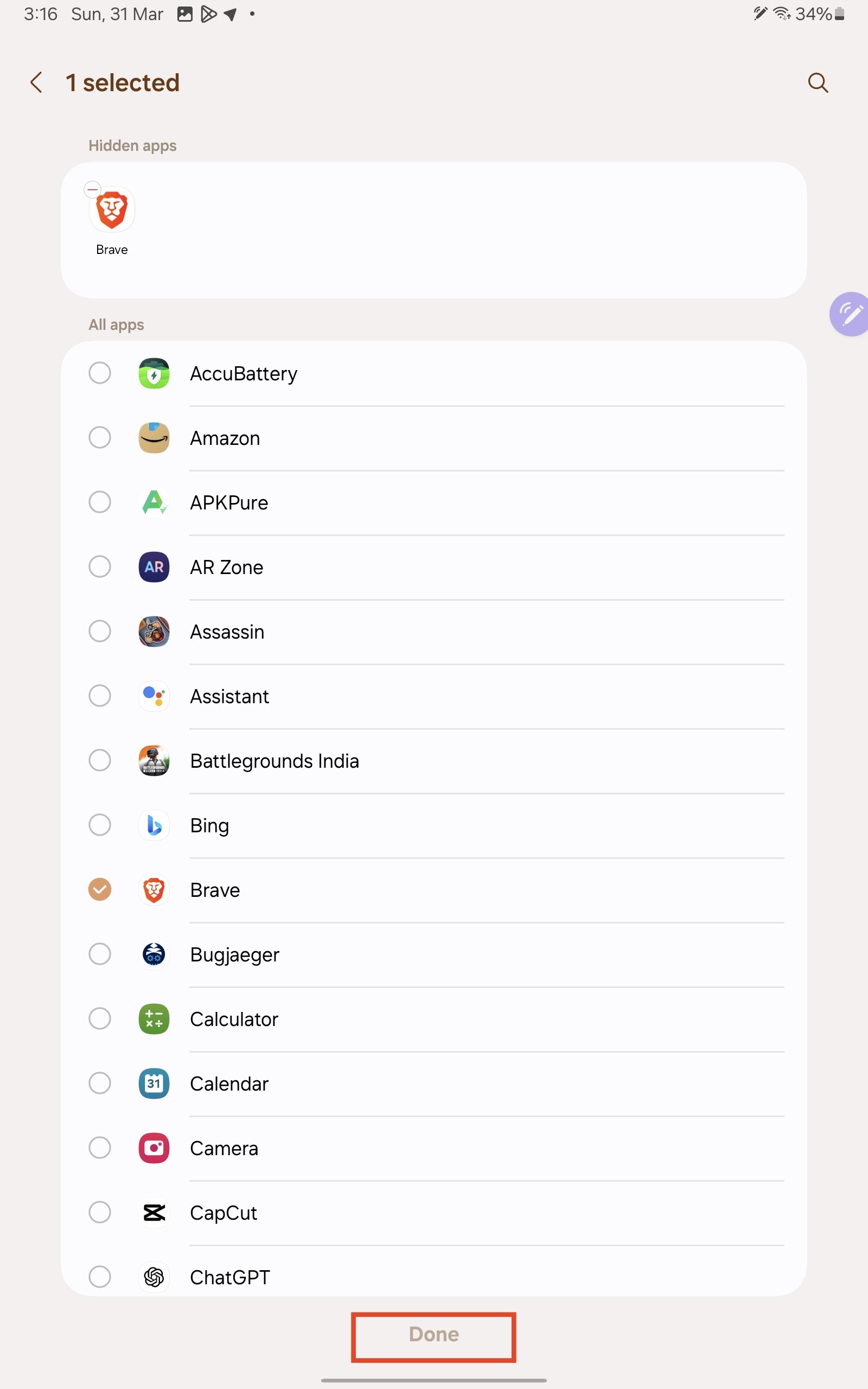 hide-apps-and-tap-done