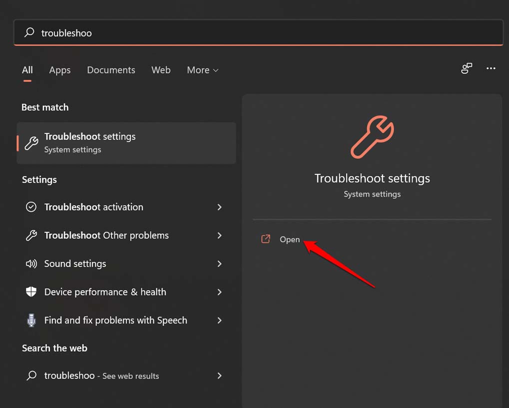 open-troubleshoot-settings