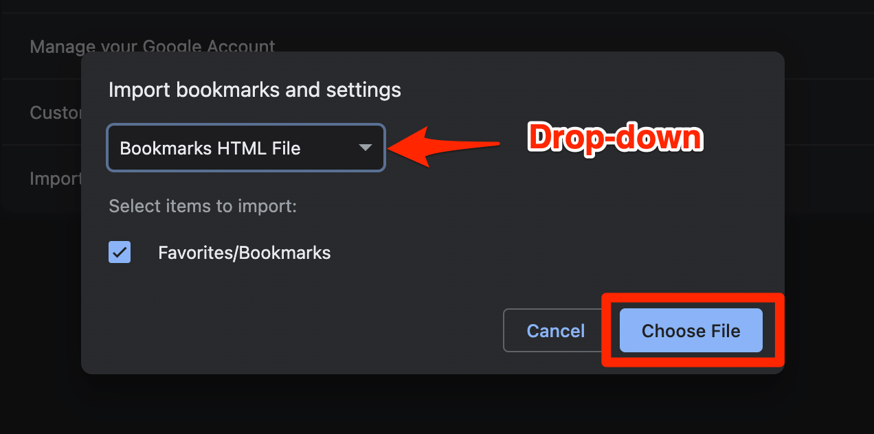 import_bookmarks_html_file_in_chrome_browser_with_choose_file_button