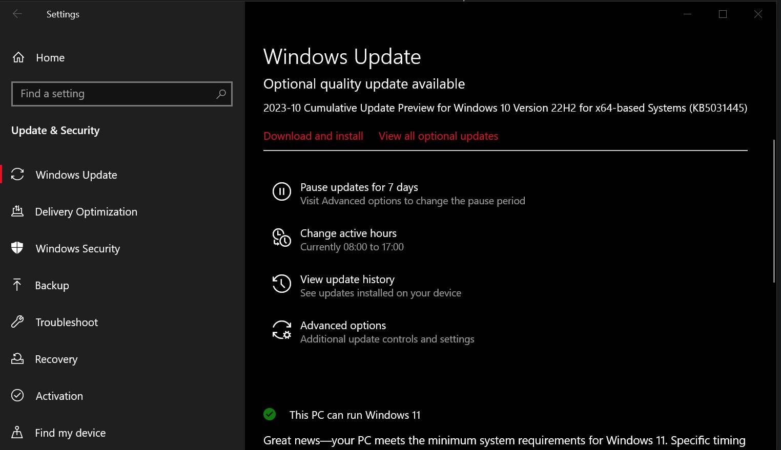 windows-10-kb5031445 windows-10-kb5031445